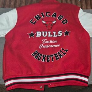 Chicago Bulls Red & White Varsity Jacket